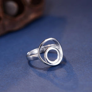 Adjustable 925 Silver Ring Base R814B