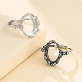 925 Sterling Silver Adjustable Ring Base for 10X14mm Cabochons