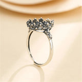 925 Sterling Silver Adjustable Ring Base for 10X14mm Cabochons