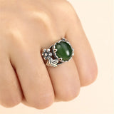 Antique Style Oval Cabochon Ring Blank Thai Sterling Silver Adjustable Base