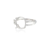 925 Silver Oval Cabochon Adjustable Ring Setting