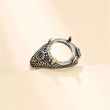 Adjustable Ring Base for 12mm Round Cabochons, Thai Silver Antique Style