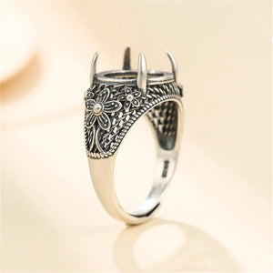 Adjustable Thai Silver Ring Setting for 12x12mm Cabochons SR0106
