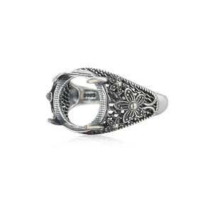 Adjustable Thai Silver Ring Setting for 12x12mm Cabochons SR0106