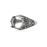 Adjustable Thai Silver Ring Setting for 12x12mm Cabochons SR0106