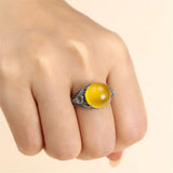 Adjustable Ring Base for 12mm Round Cabochons, Thai Silver Antique Style