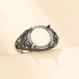 Adjustable Thai Silver Ring Setting for 12x12mm Cabochons SR0106