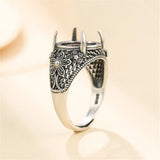 Adjustable Thai Silver Ring Setting for 12x12mm Cabochons SR0106