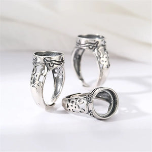 Adjustable Cabochon Ring Base Thai Sterling Silver Setting