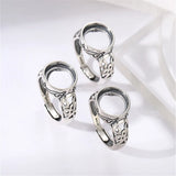 Adjustable Cabochon Ring Base Thai Sterling Silver Setting