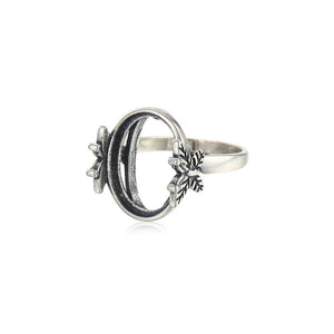 Antique Style Thai Silver Ring Blank for 13x16mm Oval Cabochons