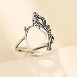 Thai Silver Butterfly Ring Blank for 13x17mm Cabochons