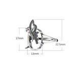 Thai Silver Butterfly Ring Blank for 13x17mm Cabochons