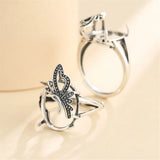 Thai Silver Butterfly Ring Blank for 13x17mm Cabochons