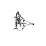 Thai Silver Butterfly Ring Blank for 13x17mm Cabochons