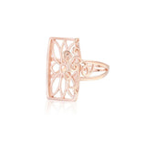 925 Silver Adjustable Ring Base for 13x21mm Rectangle Cabochons