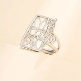 925 Silver Adjustable Ring Base for 13x21mm Rectangle Cabochons