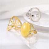 925 Silver Adjustable Ring Base for 14X19mm Oval Cabochons