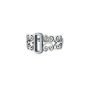 Thai Sterling Silver Ring Base for Saddle Cabochons, Adjustable Ring Setting