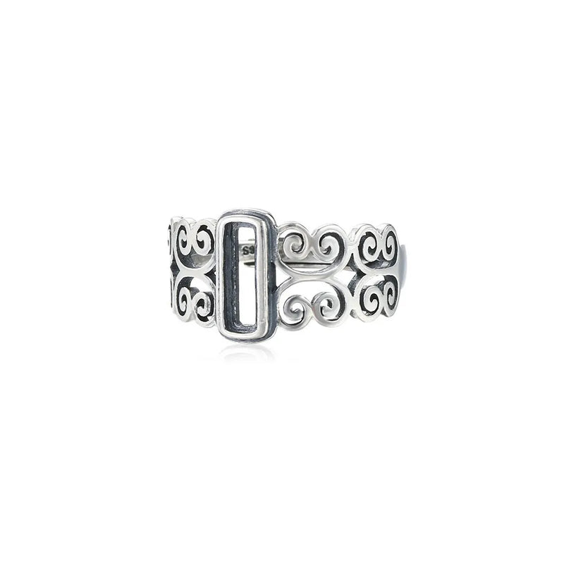 Thai Sterling Silver Ring Base for Saddle Cabochons, Adjustable Ring Setting