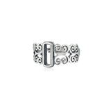 Thai Sterling Silver Ring Base for Saddle Cabochons, Adjustable Ring Setting