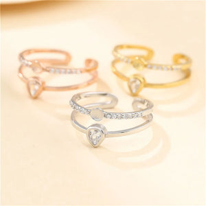 925 Silver Zircon Ring Setting Adjustable Ring Base SR0117