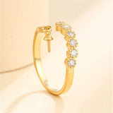 Adjustable 925 Silver Zircon Ring Setting for 4mm-8mm Beads SR0089
