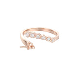 Adjustable 925 Silver Zircon Ring Setting for 4mm-8mm Beads SR0089