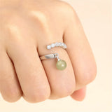 Adjustable 925 Silver Zircon Ring Setting for 4mm-8mm Beads SR0089