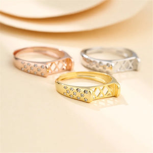 925 Silver Zircon Adjustable Ring Base for 5x11mm Cabochons
