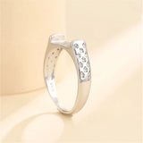 925 Silver Zircon Adjustable Ring Base for 5x11mm Cabochons