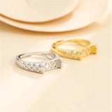 925 Silver Zircon Adjustable Ring Base for 5x11mm Cabochons