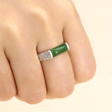 925 Silver Zircon Adjustable Ring Base for 5x11mm Cabochons