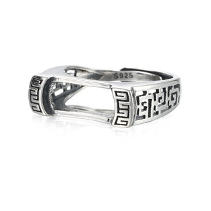 Adjustable Band Ring Setting for Cabochons Thai Sterling Silver SR0009