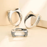 Adjustable Band Ring Setting for Cabochons Thai Sterling Silver SR0009