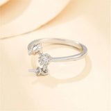 Adjustable 925 Silver Zircon Ring Setting for 6-10mm Beads or Pearls