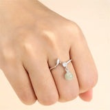 Adjustable 925 Silver Zircon Ring Setting for 6-10mm Beads or Pearls