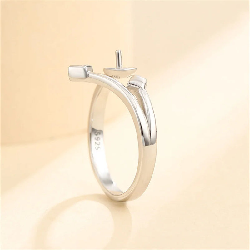 925 Silver Zircon Ring Setting Adjustable Ring Base SR0095