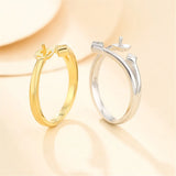 925 Silver Zircon Ring Setting Adjustable Ring Base SR0095