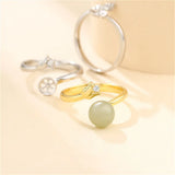 925 Silver Zircon Ring Setting Adjustable Flower Shape Ring Base