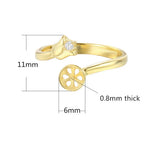 925 Silver Zircon Ring Setting Adjustable Flower Shape Ring Base