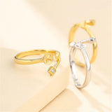 925 Silver Zircon Ring Setting Adjustable Ring Base SR0095