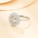 925 Silver Zircon Ring Setting Adjustable Ring Base SR0131