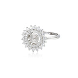 925 Silver Zircon Ring Setting Adjustable Ring Base SR0131