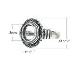 Thai Sterling Silver Oval Cabochon Ring Setting