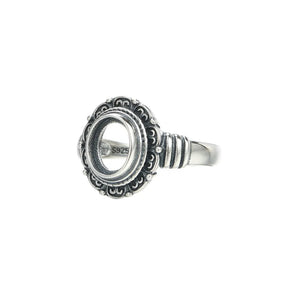 Thai Sterling Silver Oval Cabochon Ring Setting