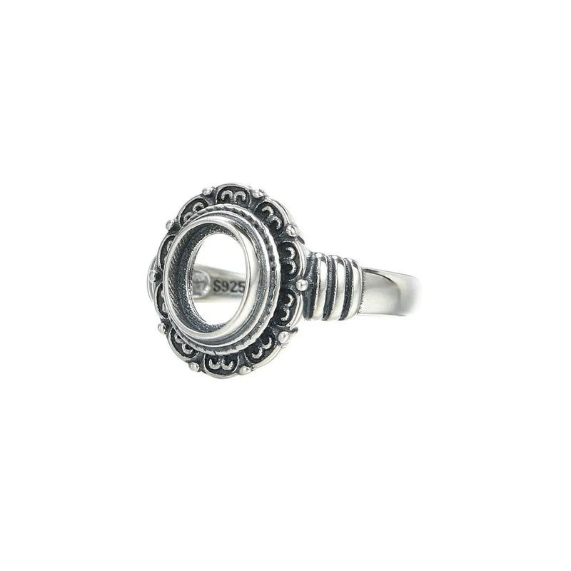 Thai Sterling Silver Oval Cabochon Ring Setting