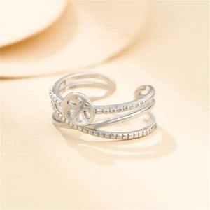 Adjustable 925 Silver Ring Base for Round Beads/Pearls