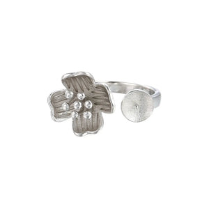 925 Silver Flower Ring Setting Adjustable Base