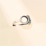 Adjustable Thai Silver Butterfly Ring Setting for 8x8mm Cabochons